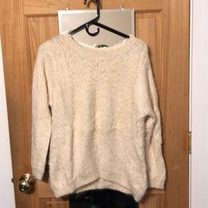 Cream colored fuzzy sweater